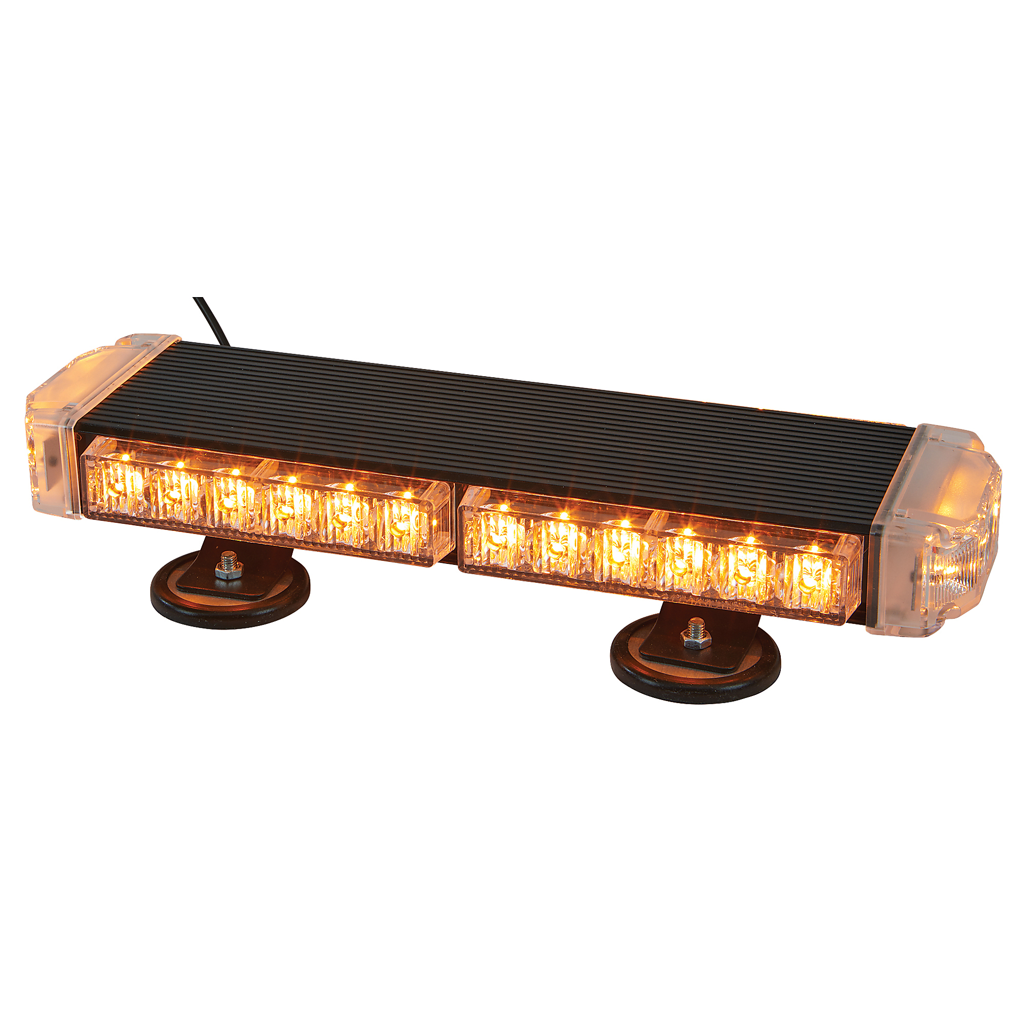 Strongway Slim LED Warning Light Bar with Magnetic Base, 15in., 30 Watts, Clear Lens